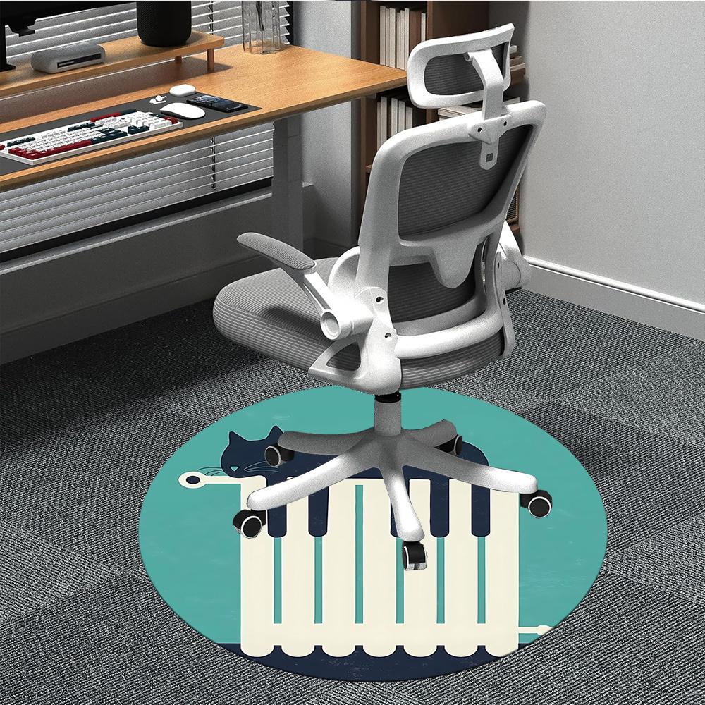 

1pc Radiator Cat Office Round Area Rug, Indoor Mat Suitable ForOffice, Under Office Chairs Bedroom Living Room Home Decor, Room Decot162 80cm by 80cm