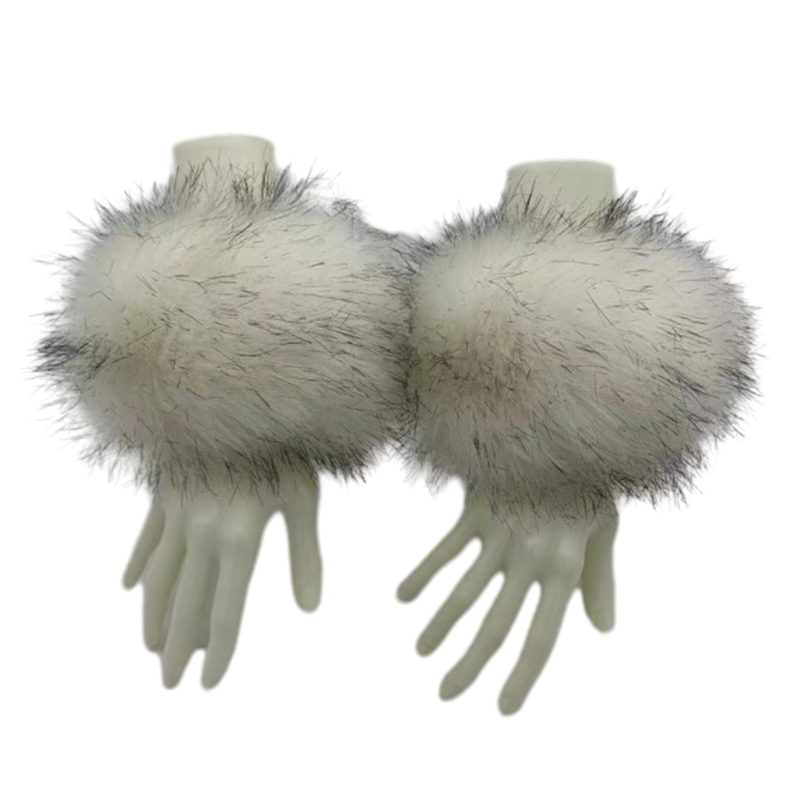 

Winter Warm Women Arm Warmer Plush Wrist Cuffs Soft Elastic Wrist Slap on Cuffs Arm Warmer Plush Thicken Accessories 11