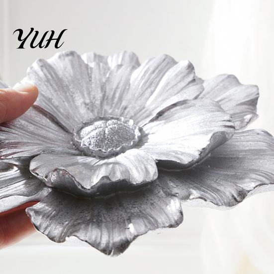 Modern Wall Art 3D Resin Flower Decoration, Floral Sculpture, Decorstion Hanging Ornament for Living Room, Home, Office Room