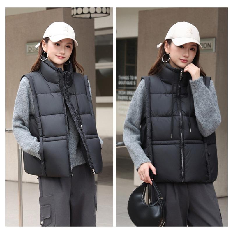 Women S Korean Style Down Cotton Padded Vest Short Warm Casual Outerwear