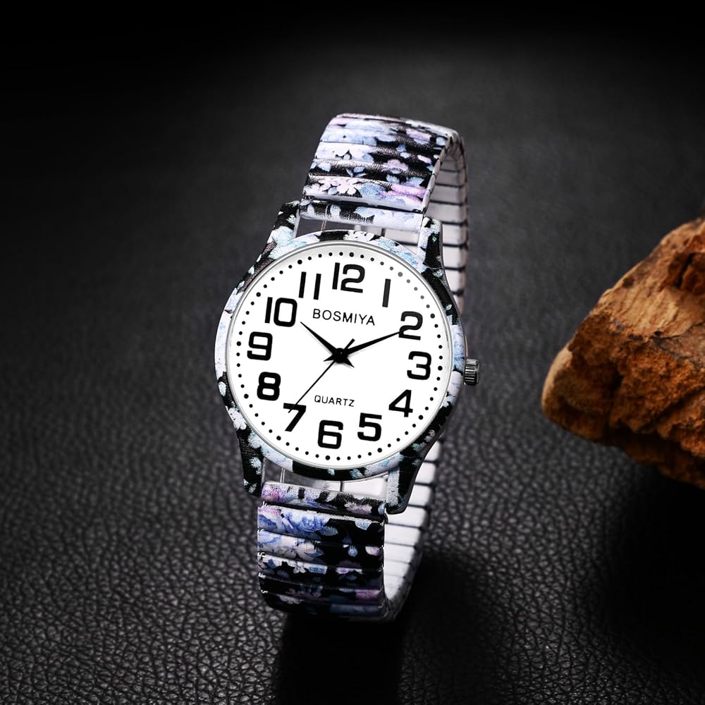 Bohemia Elastic Belt Watch Gray with Arabic Numerals, Analog Quartz, Water Resistant, Unisex Fashion Accessory