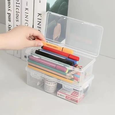 1PC Transparent Pencil Case Sketch Plastic Pencil Case Storage Case Art Student Pencil Case Large Capacity Toolbox
