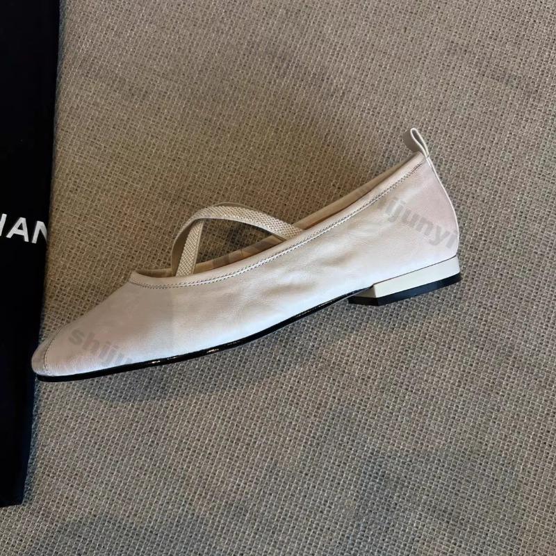 2025 Women's Flats Lightweight Comfortable Ballet Shoes Shallow Soft Bottom Cross Strap Retro Mary Jane Shoes