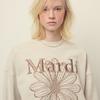 [mardimercredi] SWEATSHIRT FLOWERMARDI NEEDLEWORK OATMEAL TAUPE