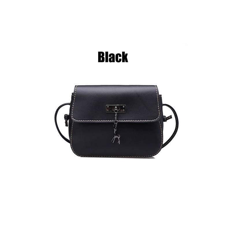 European And American Retro Style Small Saddle Bag With Deer Pendant Pu Shoulder Bag