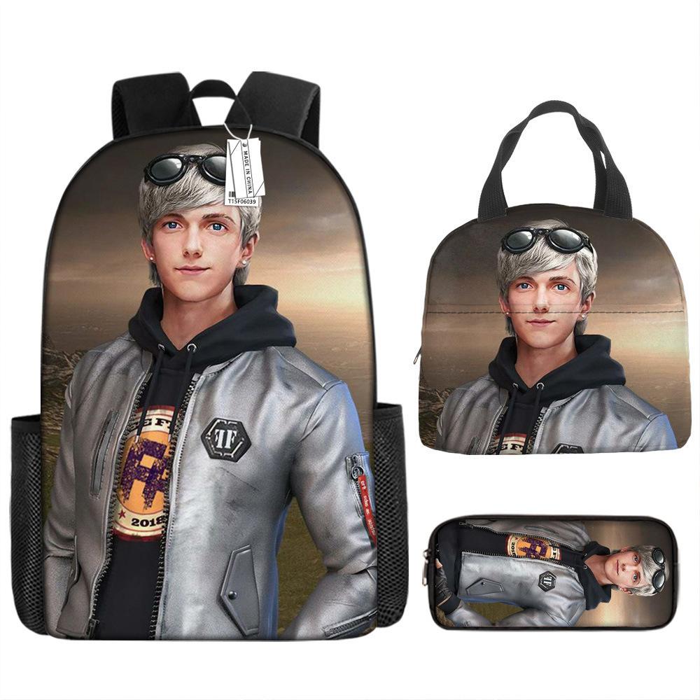 Luxe Nieuwigheid Creatief Cool Nieuw Free Fire 3D Print 3 stuks/Set leerling Schooltassen Laptop Dagrugzak Rugzak Lunchtas Etui