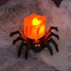 Indoor Festival Atmosphere Lamps Halloween Spider Tea Light Candle, Battery Operated Flameless Flickering LED Fake Tealight Candles Spooky Eyeball