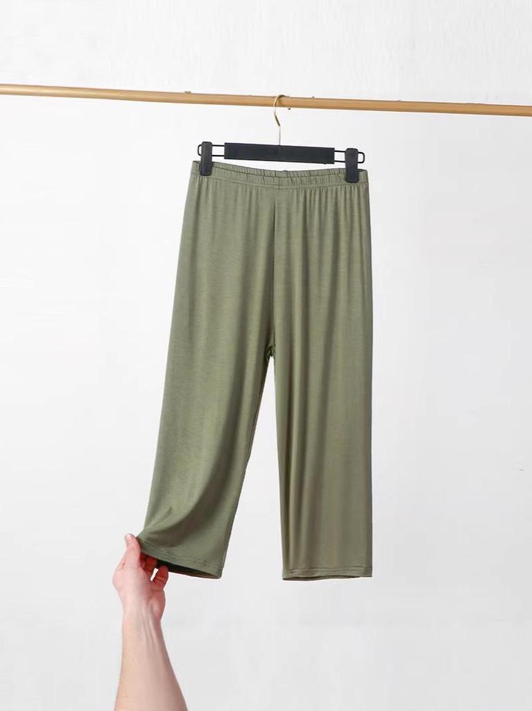 Plus Size High Waist Modal Leggings - Women's Seven-Point Summer Shorts, Thin Anti-Exposure Style