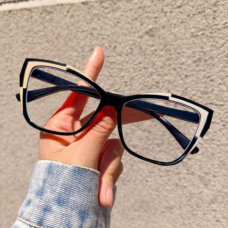 Fashion Block Color Reading Glasses Farsightedness Eyewear With Diopter +1.0...+3.0 Chic Cat Eyes Design For Men And Women
