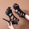 High Heels für Damen, 2025 Neuer Stil Wasserdichte Plateau Ausgehöhlte Sandalen für Damen, Sommer Römische Coole Stiefel, Tanzschuhe