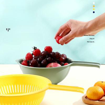 Double Layer Drain Basket with Handle Thickened Plastic Kitchen Vegetable Washing Basin Rice Cleaning Fruit And Vegetable Storag