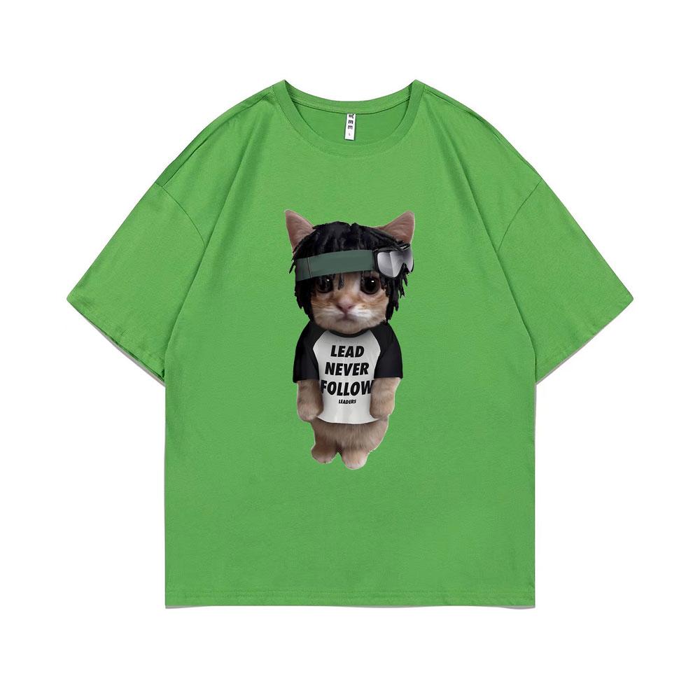 

Рэпер Chief Keef Kitty Lead Never Follow Принтованная футболка Мужская 100% Хлопок Футболка Мужские Смешные Футболки Мужская Оверсайз Хип-хоп Футболка 2XL