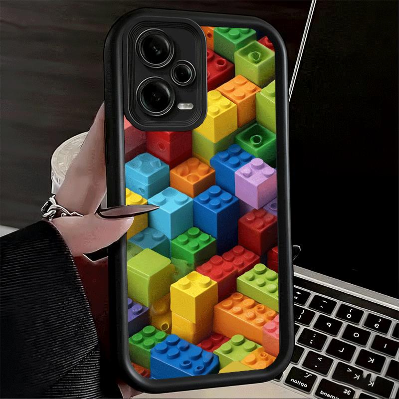 Phone Case for Xiaomi Redmi Note 15 14 13 Pro Plus Fashion Building Blocks Pattern Shell 12S 11 11S 11T 5G 14S Soft Silicone Fun Redmi Note 15 5G