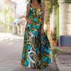 Women's Slip Dress Maxi Long Dress Beast Pattern Print Stitching Print Dress Spring & Summer Leisure Vacation