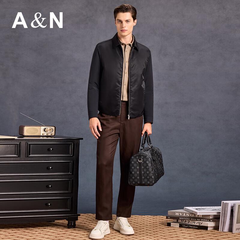 Antonio Men's Light Luxury 90% Goose Down & Camel Wool Padded Satin Jacket