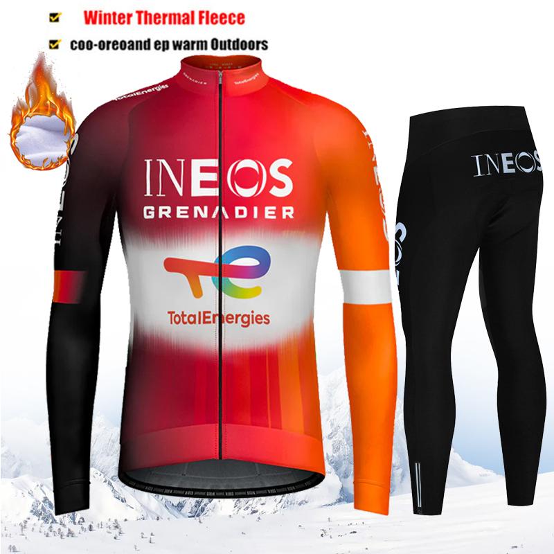

2026 Winter Velvet Warm Winter Cycling Jersey Set Men Thermal Fleece Bicycle Clothing MTB Bike Bib Pants Ropa Triathlon Maillot Ciclismo Asian size-S