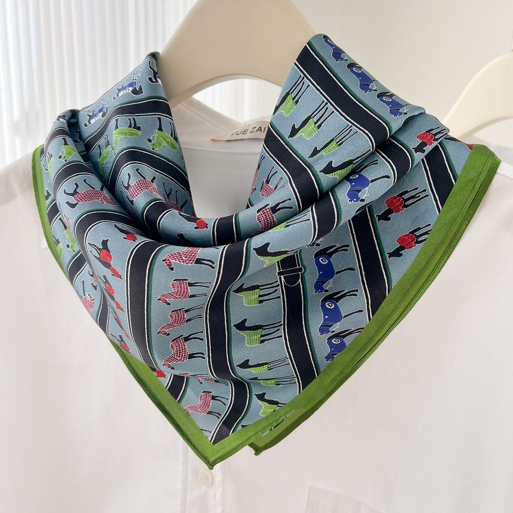 111% Mulberry Silk 71 Square Scarf, New Sky City Professional Decorative Scarf, Commuting To Work Versatile Silk Scarf