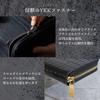 [Dom Teporna] Men's Large Capacity Wallet, Holds 24 Cards, Genuine Leather, YKK Zipper, Round Zipper, Coin Pocket, Gold Interior, Saffiano Leather/Bla
