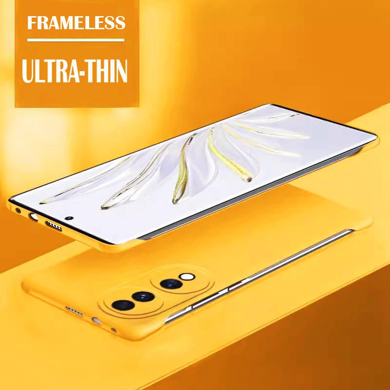 

Твердый чехол-накладка из ПК цвета конфет без рамки для Huawei Honor 70 Honor70 Pro, ударопрочный, ультратонкий чехол Honor 70 Pro жёлтый