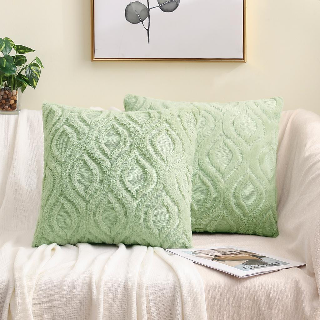 HAPIHAPPY Kissenbezug 45X45 2er-Set Kissenbezug Plüsch Sofa Dekokissenbezug Weich Luxus Für Wohnzimmerdeko