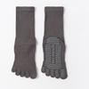 Women Striped Mid Calf Five Toe Yoga Socks Non Slip Silicone Sole Breathable Pilates Socks for Fitness Dance