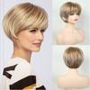 Female Short Straight Hair  Black Bob Headband  Short Straight Hair Wig Headband