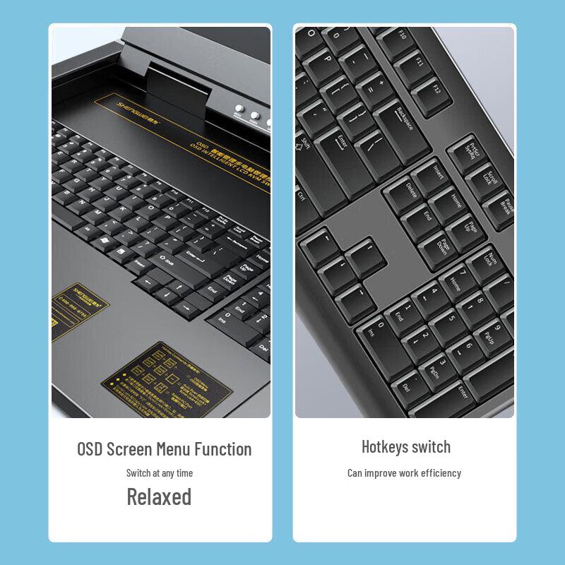 Shengwei 8-Port KVM Switch with 17-Inch LCD Monitor