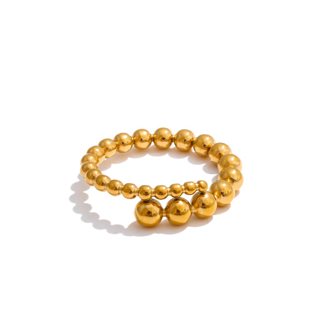 

Yhpup Size 678 Minimalist Stainless Steel Finger Ring New Fashion Bead Shape 18K Golden PVD Plated Metal Daily Finger Jewellery 6