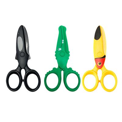 1 pezzo Cartoni animati Mini forbici Plastica Asilo Manuale Testa Rotonda Sicurezza Bambini Forbici