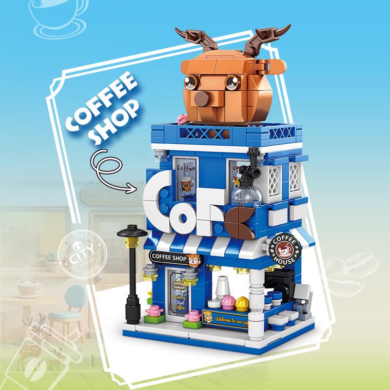 Keeppley City Model Building Blocks - Street View Series, Compatible with Lego, for Kids, Assembly Toy Set, Gift Box