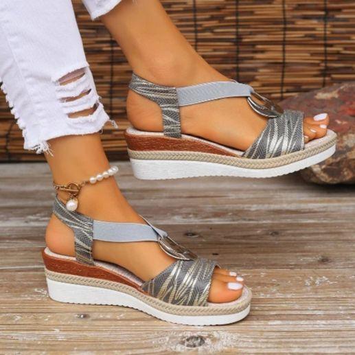 Fashion Summer Ladies Imitation Strappy Slingback Sandals, Fashionable and Elegant Shoes, Fish Mouth Women's Sandals