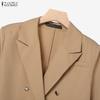 ZANZEA Women Long Sleeve Cardigan Blazer and Pants Casual Two Piece Suit Sets