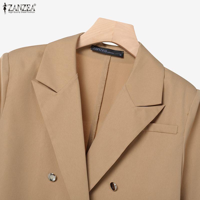 ZANZEA Women Long Sleeve Cardigan Blazer and Pants Casual Two Piece Suit Sets