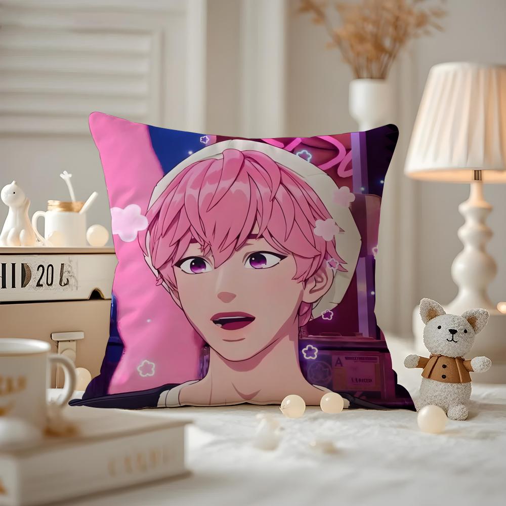 Kpop PPLAVE Bamby Cushion Cover Antidustmite Pillowcase Invisible zipper silky short plush Sofa cushion cover