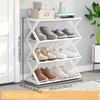 4 Tier Foldable Shoe Rack Space Saving Free Standing Shoe Storage Organizer for Closet Hallway
