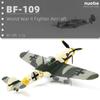 Měřítko NUOTIE Německý stíhací letoun Messerschmitt z druhé světové války Model Diecast Letadlo Vojenský displej Model Sbírka letadel Klasický model 172 BF-109