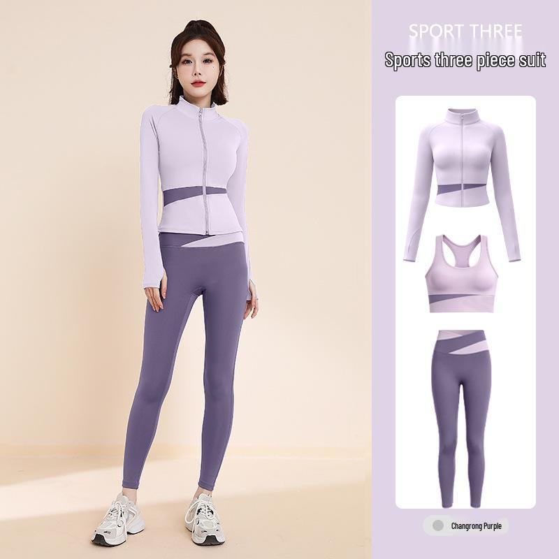 Women's Yoga Fitness Sportswear Set - Yoga Tops & Running Suits with Sun Protection.