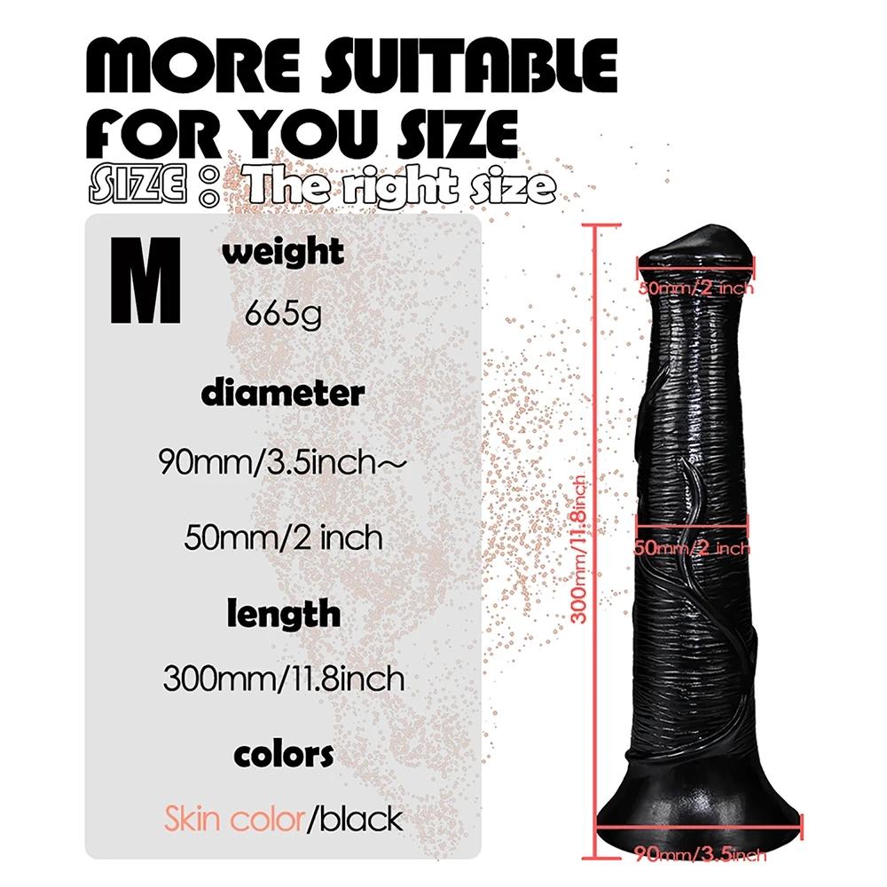 Horse Dildo Anal Plug Soft Penis Anal Dilator with Suction Cup Phallus Butt Plug Stimulate Vagina Anus Dick Sex Toys