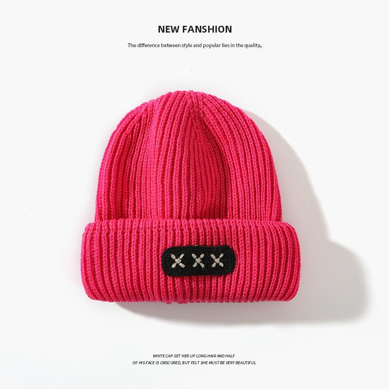 

Warm Wool Hat In Autumn and Winter, Round Face and Slim and Versatile Mohair Label Knitted Hat for Women s Ear Protection Korean Version