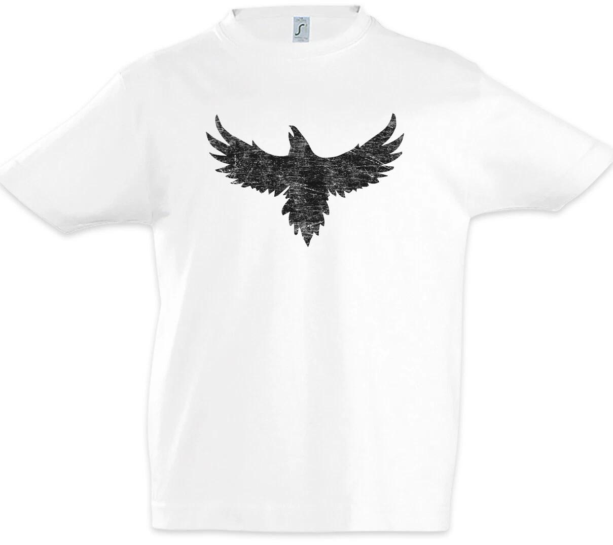 Crow Silhouette Boys kids boys T-Shirt Crows Bird Bird Birds Raven Raven Taben 130