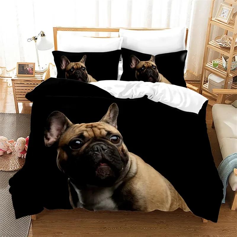 Cute Dog Duvet Cover Microfiber Lovely Puppy Pet Comforter Cover Animal Theme Bedding Set Single For Kids Girls Teens Room Decor