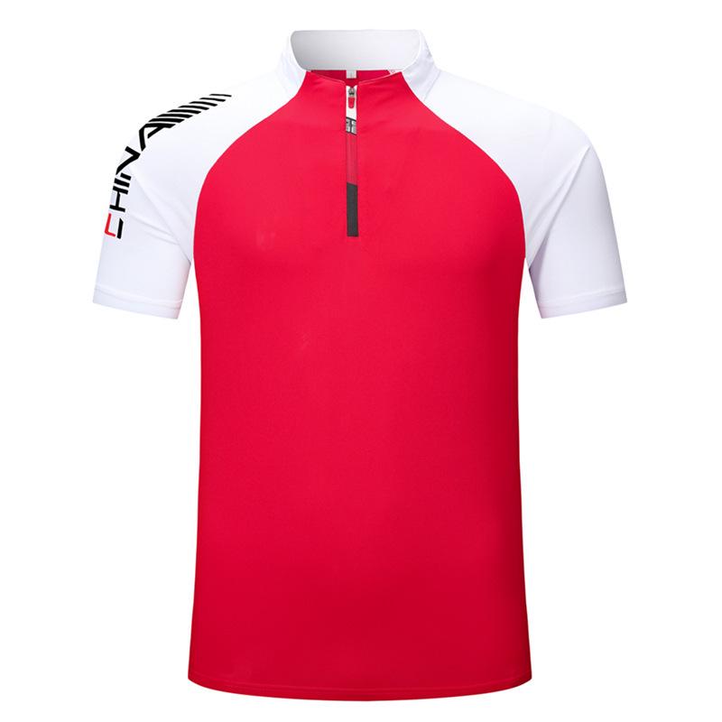 Quick-Dry Sports Short Sleeve Set: Casual Zipper for Table Tennis, Swimming, Martial Arts Coaching