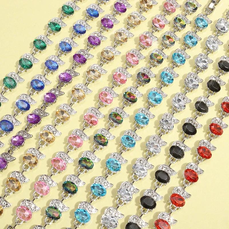 Bracelet Charm Élégant pour Femme Incrusté de Cristal Mode Bijoux de Fiançailles Mariage