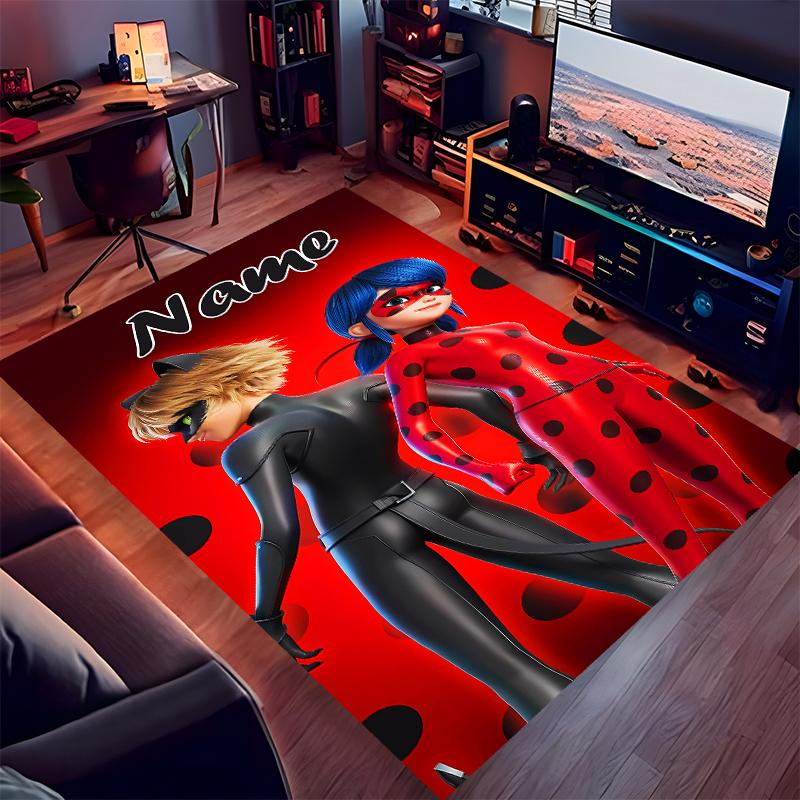 Benutzerdefinierter Personalisierter Miraculous Druck Teppich - Weich, Waschbar, Rutschfest, Indoor-Matte, Wohnzimmer, Zuhause & Büro Dekorativer Teppich