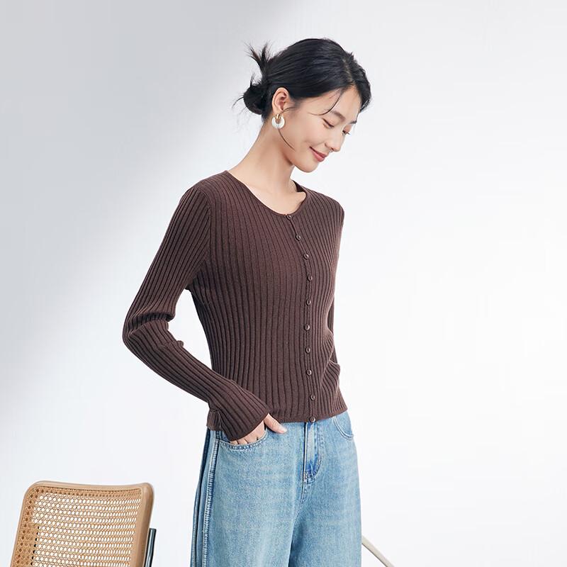 JOY SPEAKER Vintage Crew Neck Slim-Fit Knitted Sweater