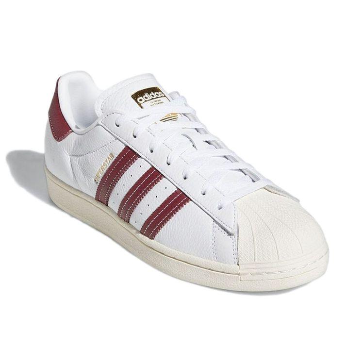 adidas Superstar White Collegiate Burgundy Unisex Sneakers Cloud-White Gold-Foil GZ1603