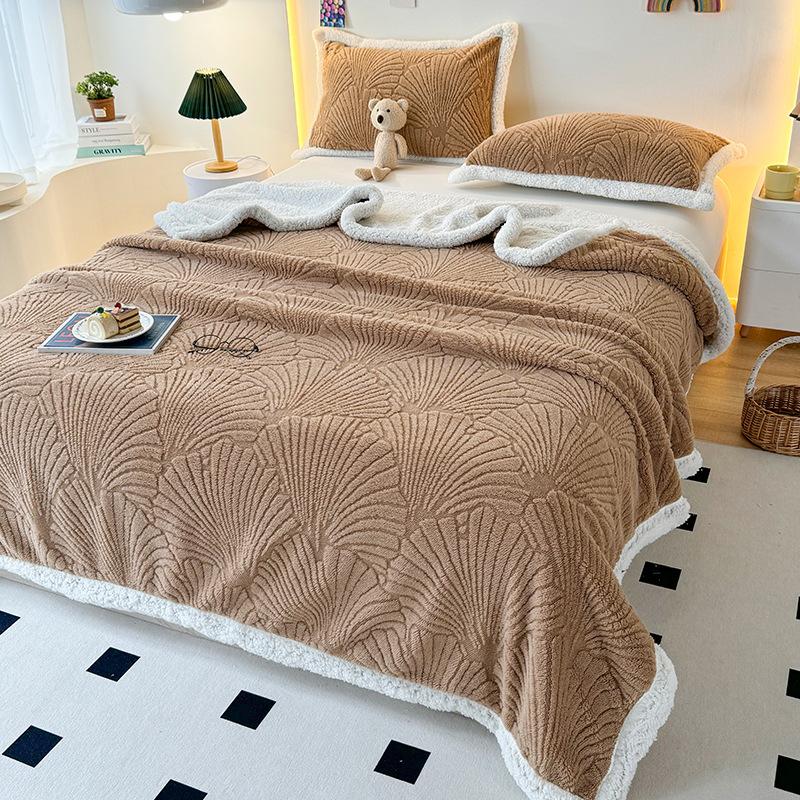Spring New Double-sided Tuff Fleece Blanket,thickened Lamb Fleece Blanket,used To Homecomfortable and Soft Sofa Cover Blanket