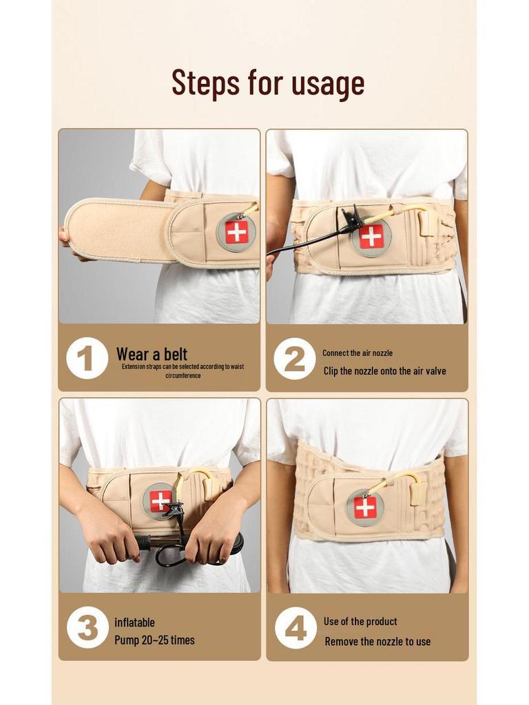 Unisex nafukovací bederní podpůrný pás pro dekompresi a korekci