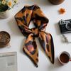 Burgundy small square scarf silk scarf women's spring, autumn and summer professional matching shirt neck protection scarf hair band tulle scarf scarf