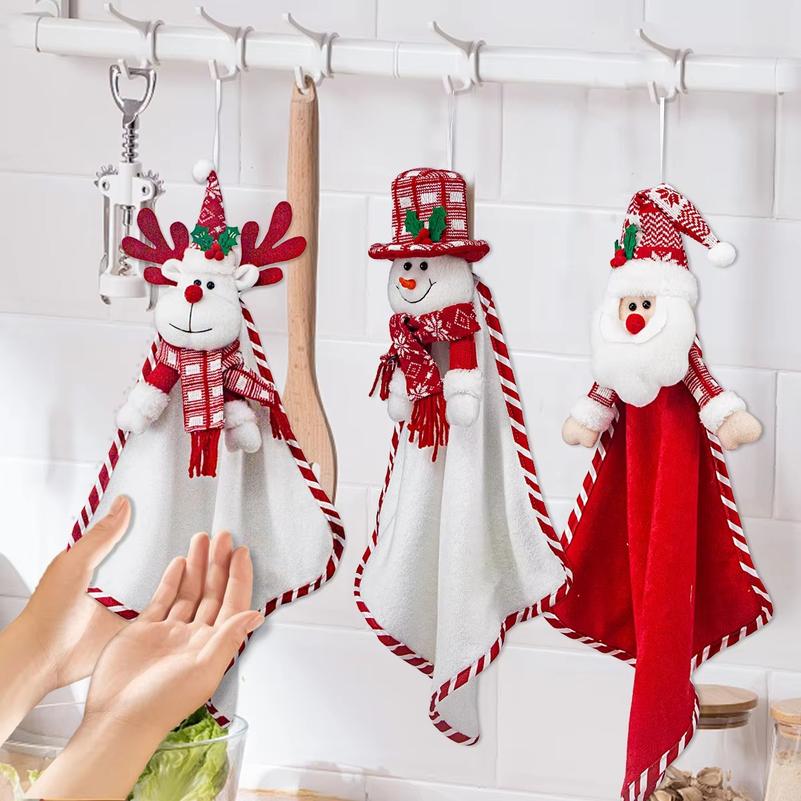 Toilet paper holder, Christmas decoration, cartoon faceless old man, snowman, deer, kitchen and bathroom hand towel